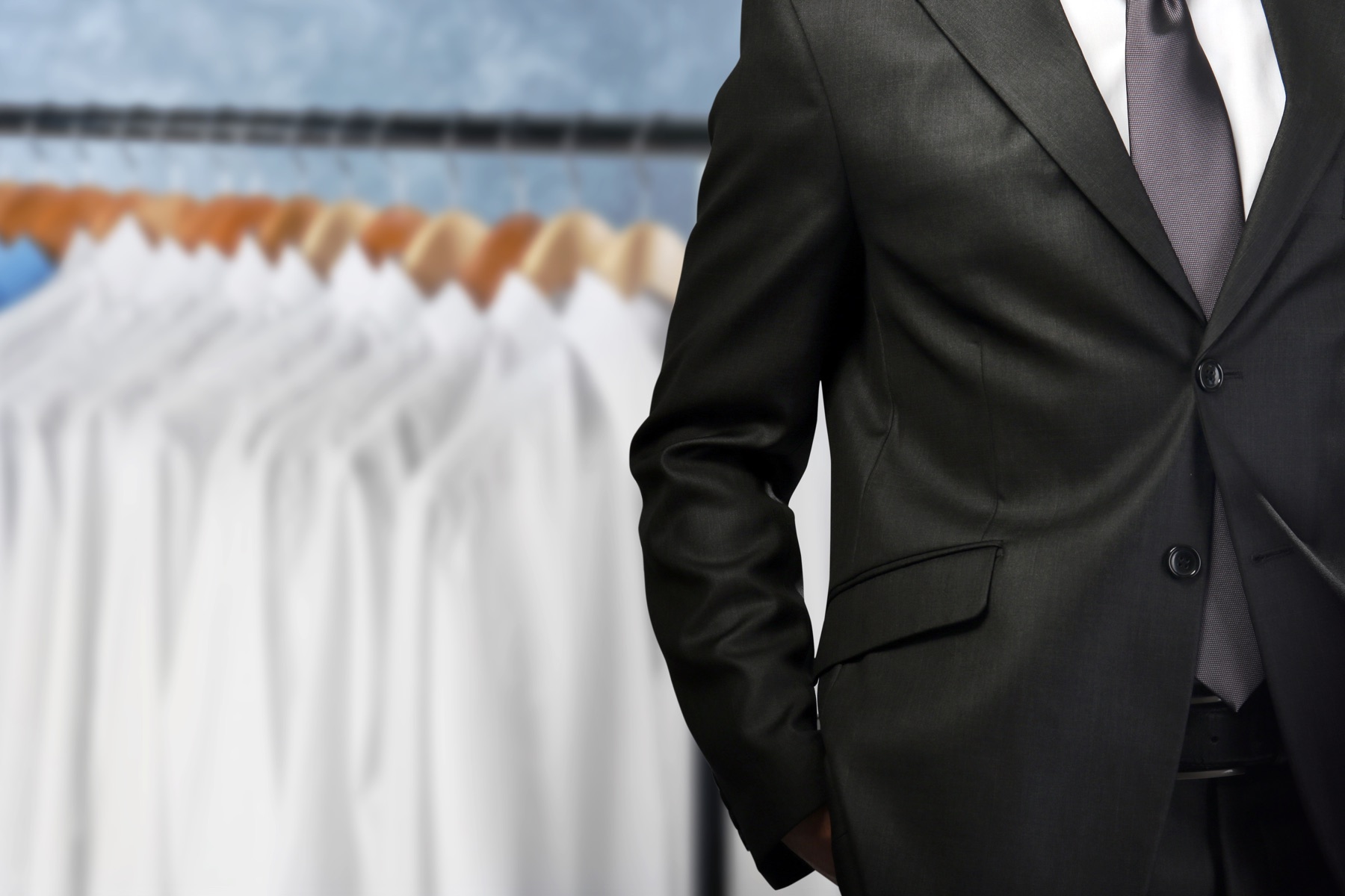 Professionally cleaned suit and dress shirts